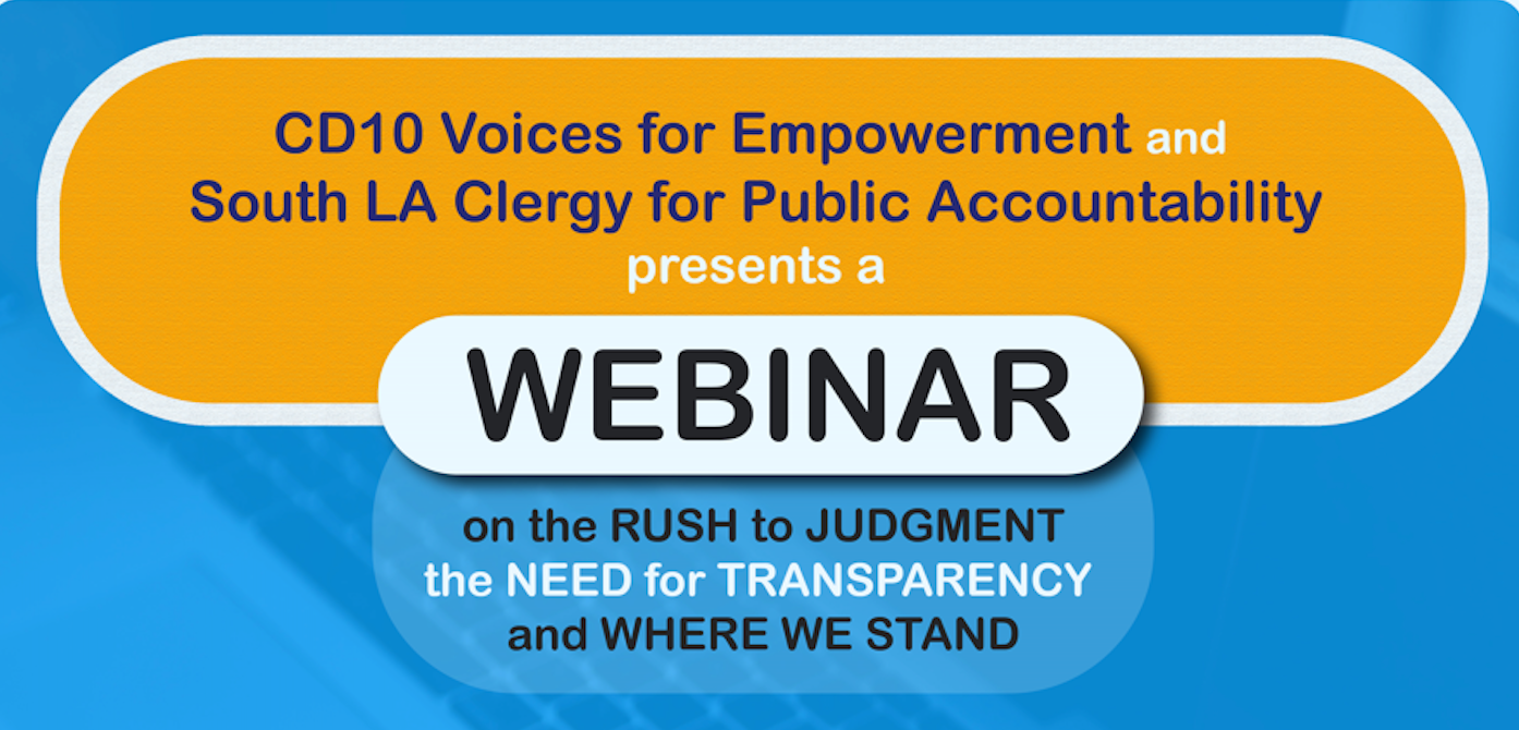 Join Us This Thursday 3/10 @ 7pm for a Webinar for Transparency and Fairness!